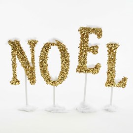 Golden Glitz Plastic Noel Letters Kit